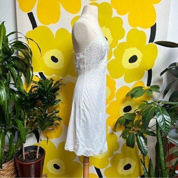 Vintage 1970s Sexy Sheer Lace Panel Liquid Satin Slip Dress Nightgown Lingerie - Picture 5 of 9